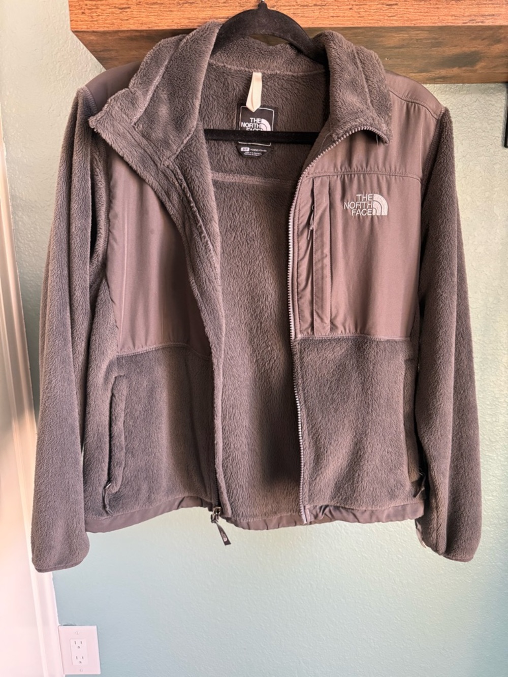 The North Face Denali Fleece Jacket Gray Sherpa Lined Zip Up Women’s Small